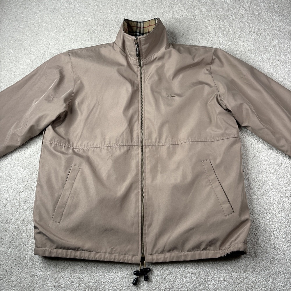 Burberrys London Reversible Nova Check Biege Bomber Jacket Men's Medium Vtg 90's